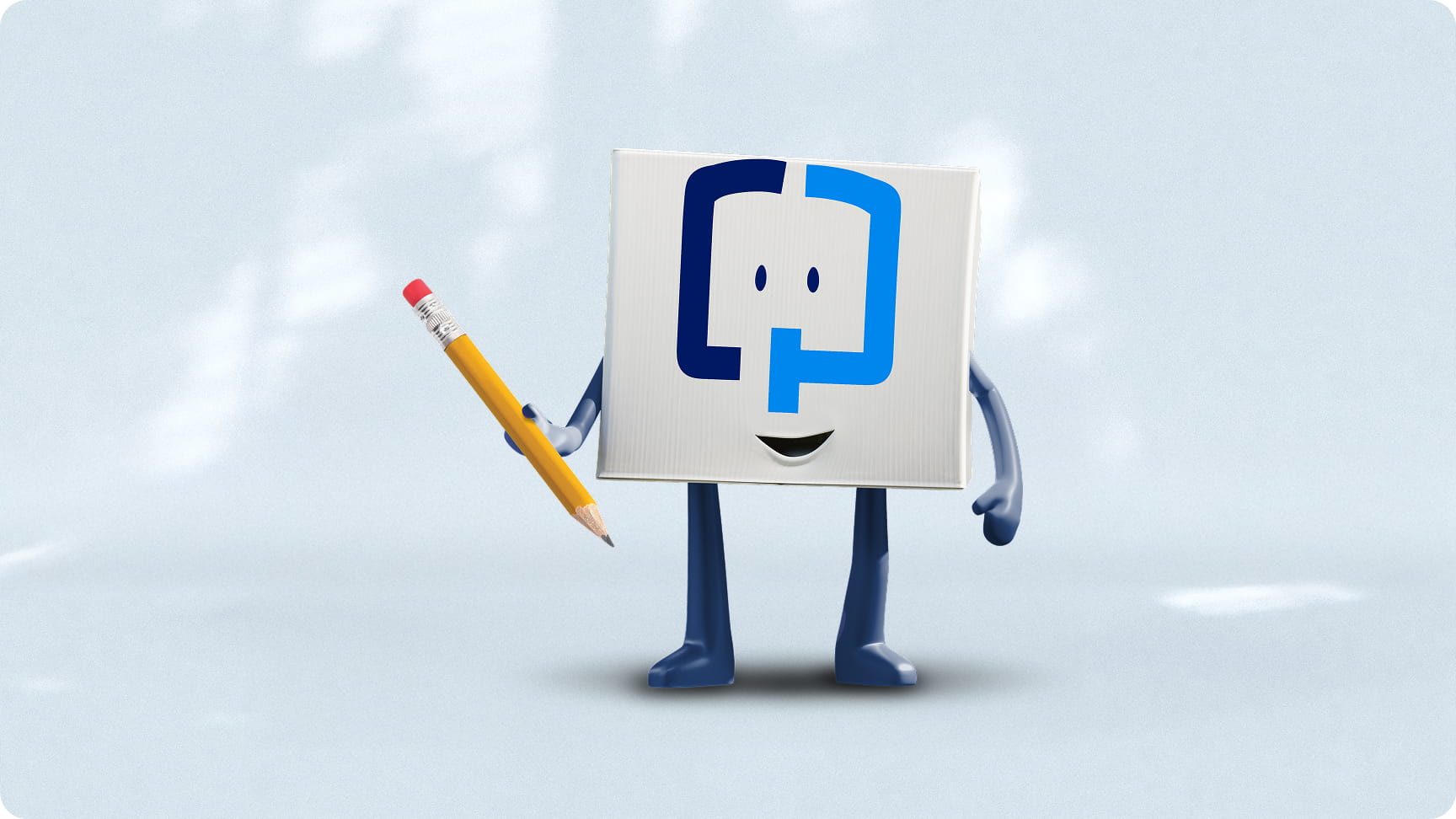 Animated version of a Cologuard box holding a pencil.